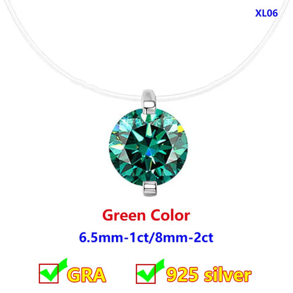 Moissanite Transparent Fishing Line for Women Mermaid Tears Necklace Creative Women's Moissanite Diamond Clavicle Chain
