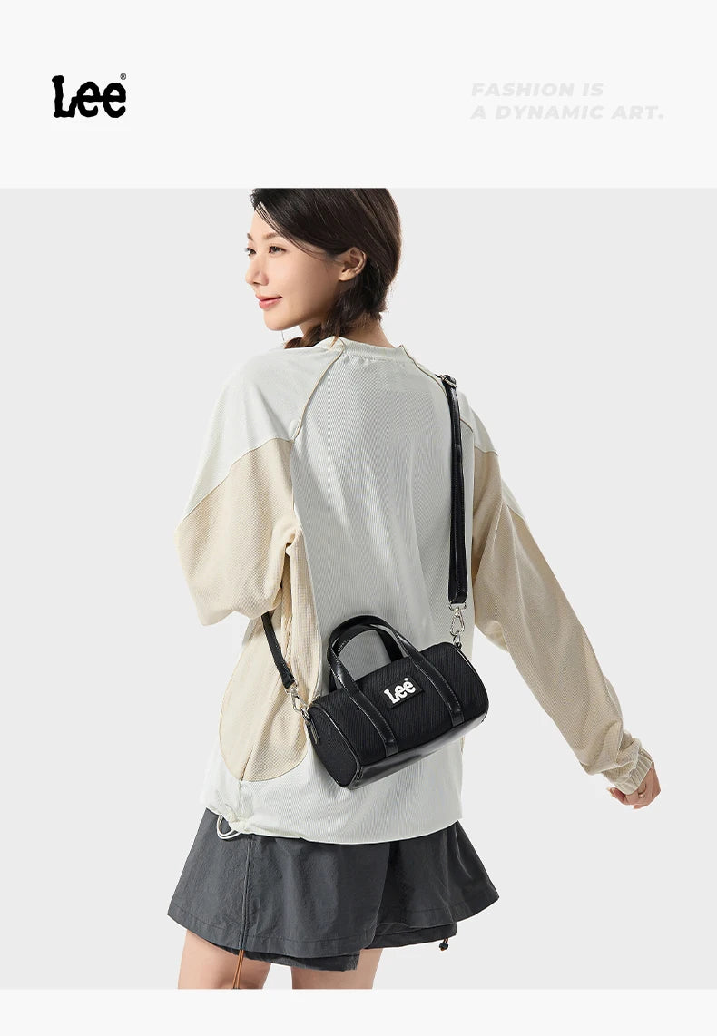 LEE Mini Classics Black Ladies Handbag Shoulder Bag Women Oxford Leather Strap Casual Small Travel Crossbody Bag Phone Pack