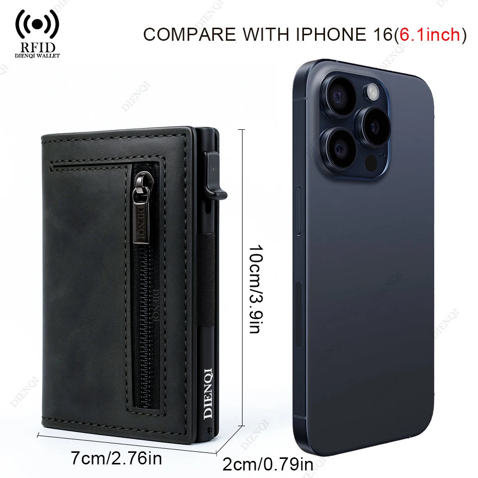 Rfid Credit Card Holder Men Wallets Mini Handbags Luxury Brand Bag Cardholder Case Leather Magnetic Coin Purse Hand Bag for Men