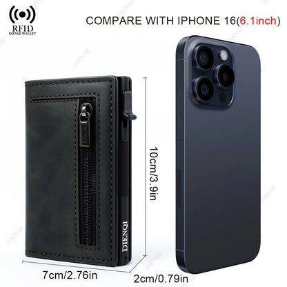 Rfid Credit Card Holder Men Wallets Mini Handbags Luxury Brand Bag Cardholder Case Leather Magnetic Coin Purse Hand Bag for Men