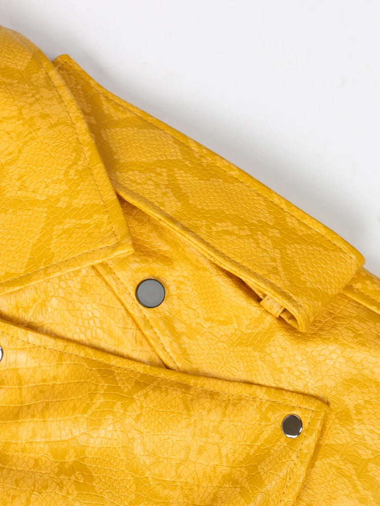 Nerazzurri Spring Autumn Long Oversized Colorful Snakeskin Print Patent Leather Trench Coat for Women Belt Runway Fashion 2022