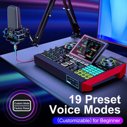 Tenlamp G10 Professional Microphone Mixer Kit for Podcasting, Influencers, Kols, Singing, Gaming, And Djing. This Controller Equipment Is Designed for Studio-Quality Recording And Electronic Music Mixing for PC Smartphone Lap