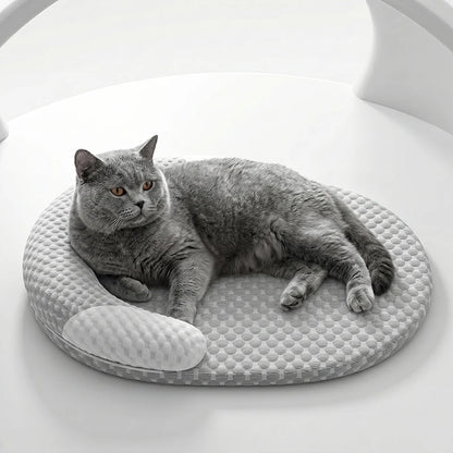 Summer Ice Silk Cooling Dog Bed Oval Breathable Heat Dissipation Cat Mat Pet Nest Cooling Pad for Small Medium Large Dogs Cats
