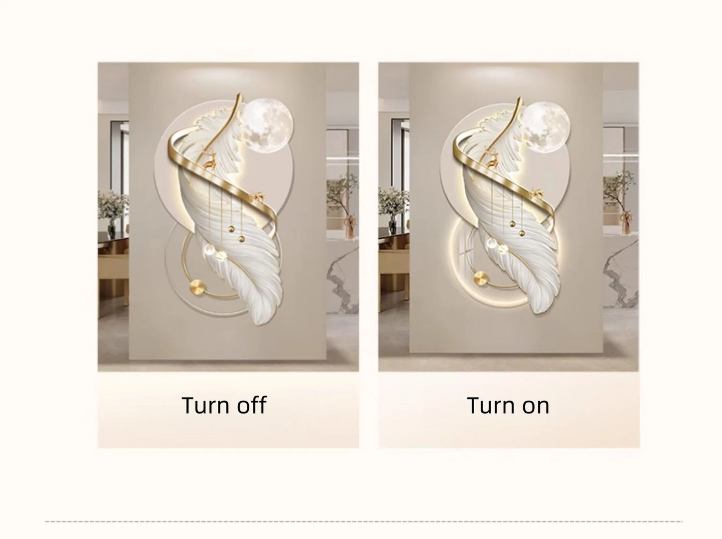 Entrance LED Mural Light Feather For Corridor Living Room Hallway Kitchen Modern Hanging Paintings Home Decoration Art Wall Lamp