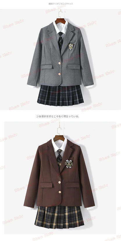 JK Japanese School Uniform Jacket Girls Multicolor Graduation Outfit for Harry Magic Academy with Sexy Pleated Skirt Tie Set New