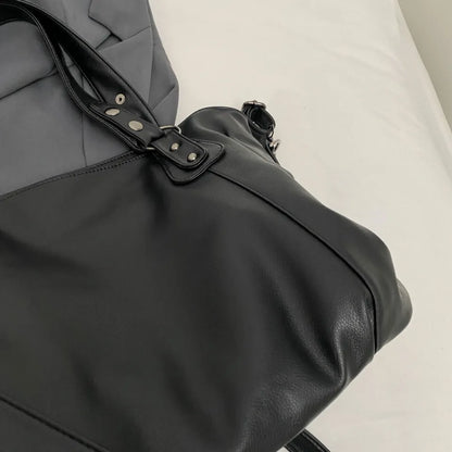 Women's Large Capacity Shoulder Casual Tote Bag Laptop Roomy Handbag Soft Leather Crossbody Business Black Big Bag A4 Sac A Main
