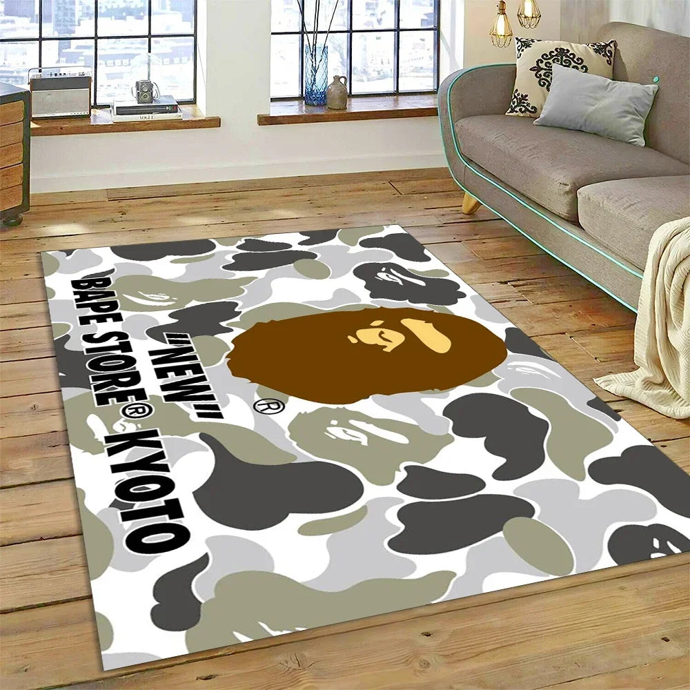 3D Printing B-BAPE Fashion Carpet Rug for Bedroom Living Room Home Sofa Decoration,Children Game Large Decor Floor Mat Gift