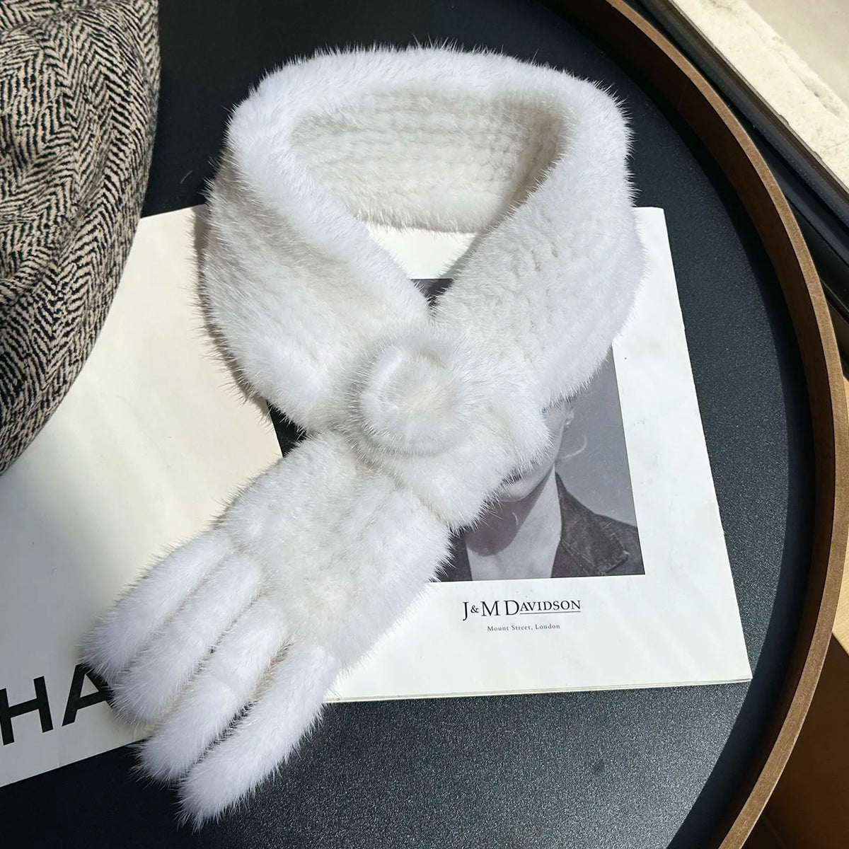 Real Mink Fur Warm Scarf For Women Cross Double-sided Style Knitted Design New Fashion Elegant Mink Fur Accessories Scarves