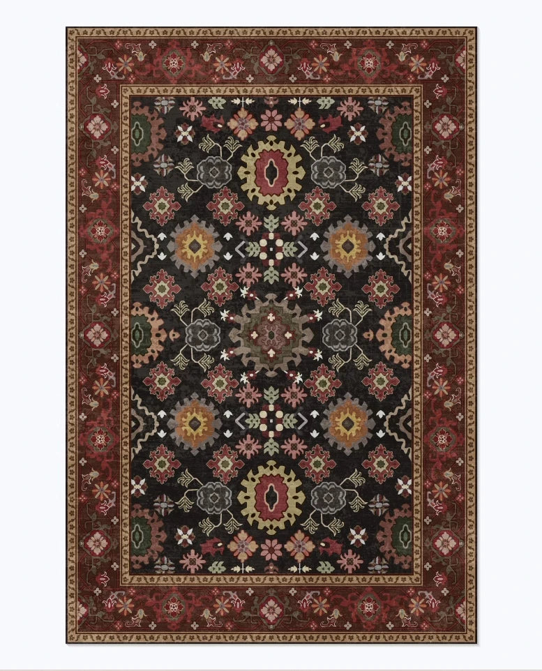 American Retro Style Rugs for Bedroom Large Area Living Room Decoration Anti-slip Carpet Washable Lounge Floor Mat Home Soft Rug