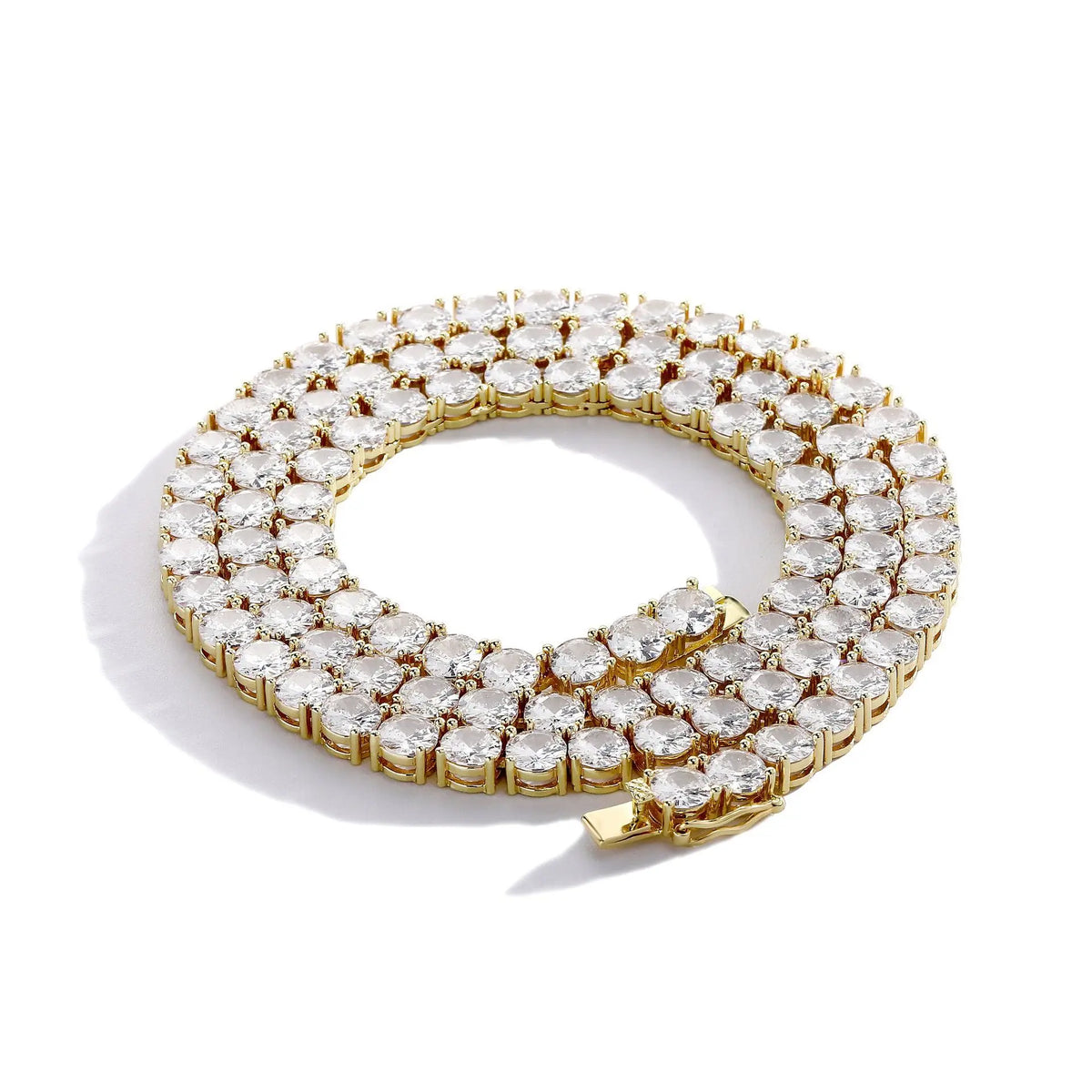 artificial diamonds are securely inlaid, unisex 6MM Hip Hop Necklace adopting PT950 Platinum for parties and social occasions