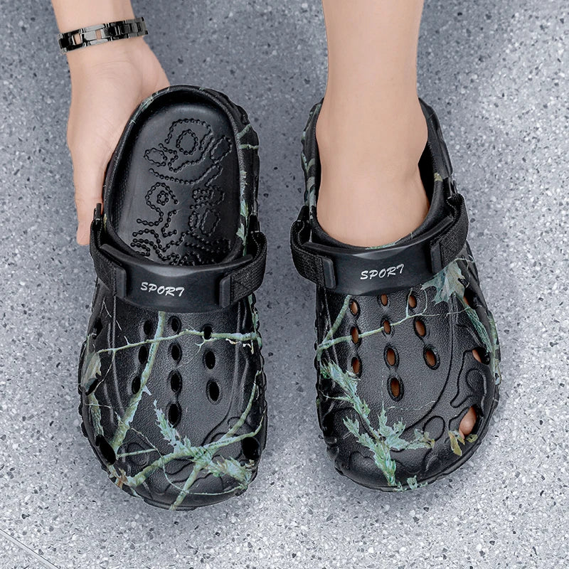 Summer Men Slippers Camouflage Platform Outdoor Clogs Shoe Women Beach Sandals Male Soft EVA Indoor Home Slides Big Size 46 47