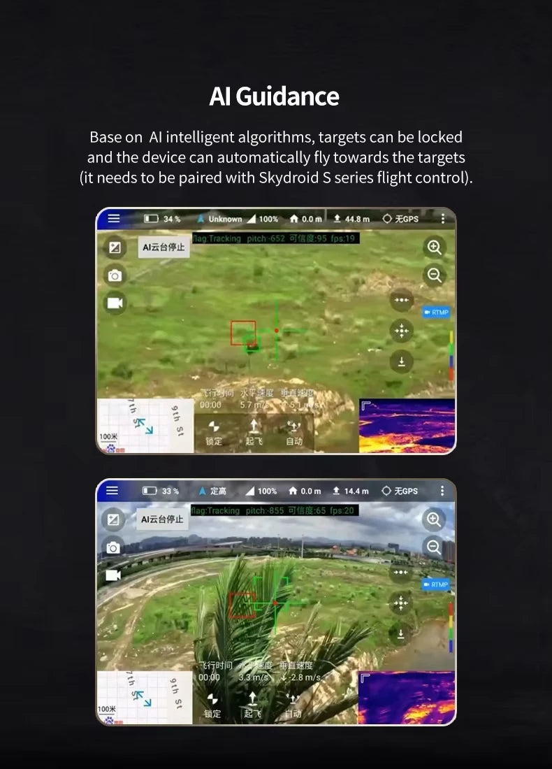 Skydroid C14Pro Four-Light Pod, Three-Axis Stabilization, AI Tracking, Power Inspection and Security Drone Gimbal Camera