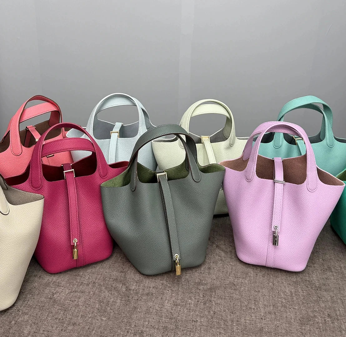 Women Bags Handbags Bucket Bag 18/22 Big Small Fashion Tote Bag Genuine Leather Luxury Quality Designers Lady Hand Bags