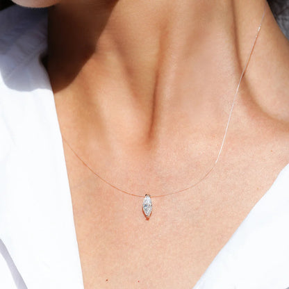 Moissanite Transparent Fishing Line for Women Mermaid Tears Necklace Creative Women's Moissanite Diamond Clavicle Chain