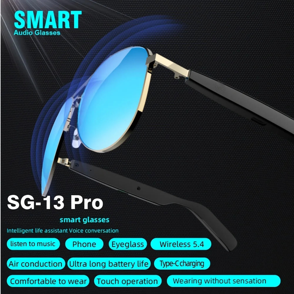 Smart Glasses, Bluetooth Glasses, Touch and Voice Control, Open Music Playback, Bluetooth 5.4, Outdoor, Fishing, Sports