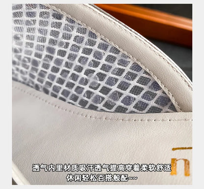 Summer Shoes for Women Slippers Luxury Rhinestone Rivets Casual Sandals Mesh Slip-on Loafers