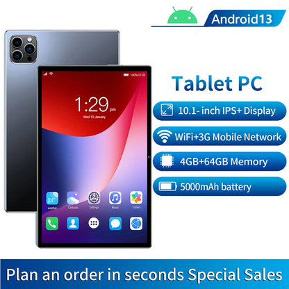 New 10.1 Inch Android Tablet Pc Google Play Octa Core Dual Cameras Dual SIM Phone Call Wifi Tablets 4GB RAM 64GB ROM