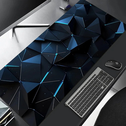 Large Gaming Mouse Pad 90x40 Red Blue Gradient Design Non-Slip Rubber Sewn Edge Gaming Desk Mat Keyboard Gamers and Office Work