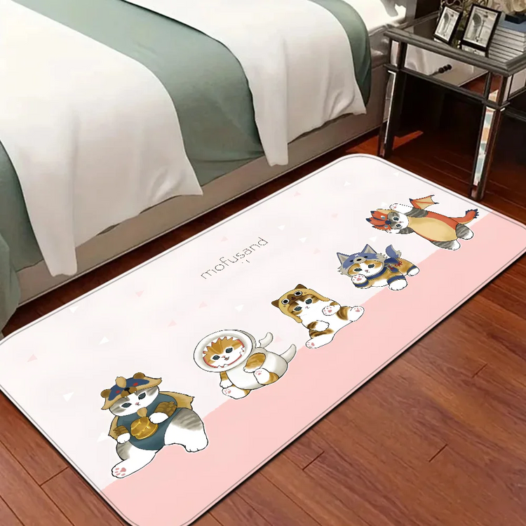 Funny Cat M-Mofusand  Floor Mat Bathroom Mat Kids Room Bedroom Decoration Anti-Slip Doormat Living Room Bedside Area Rugs