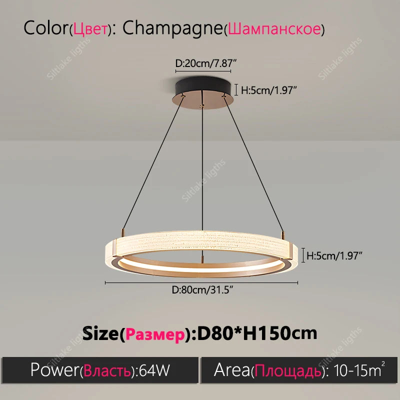 Modern design creative round simple chandelier ring Lights suitable for living room bedroom restaurant home round Pendant Lights