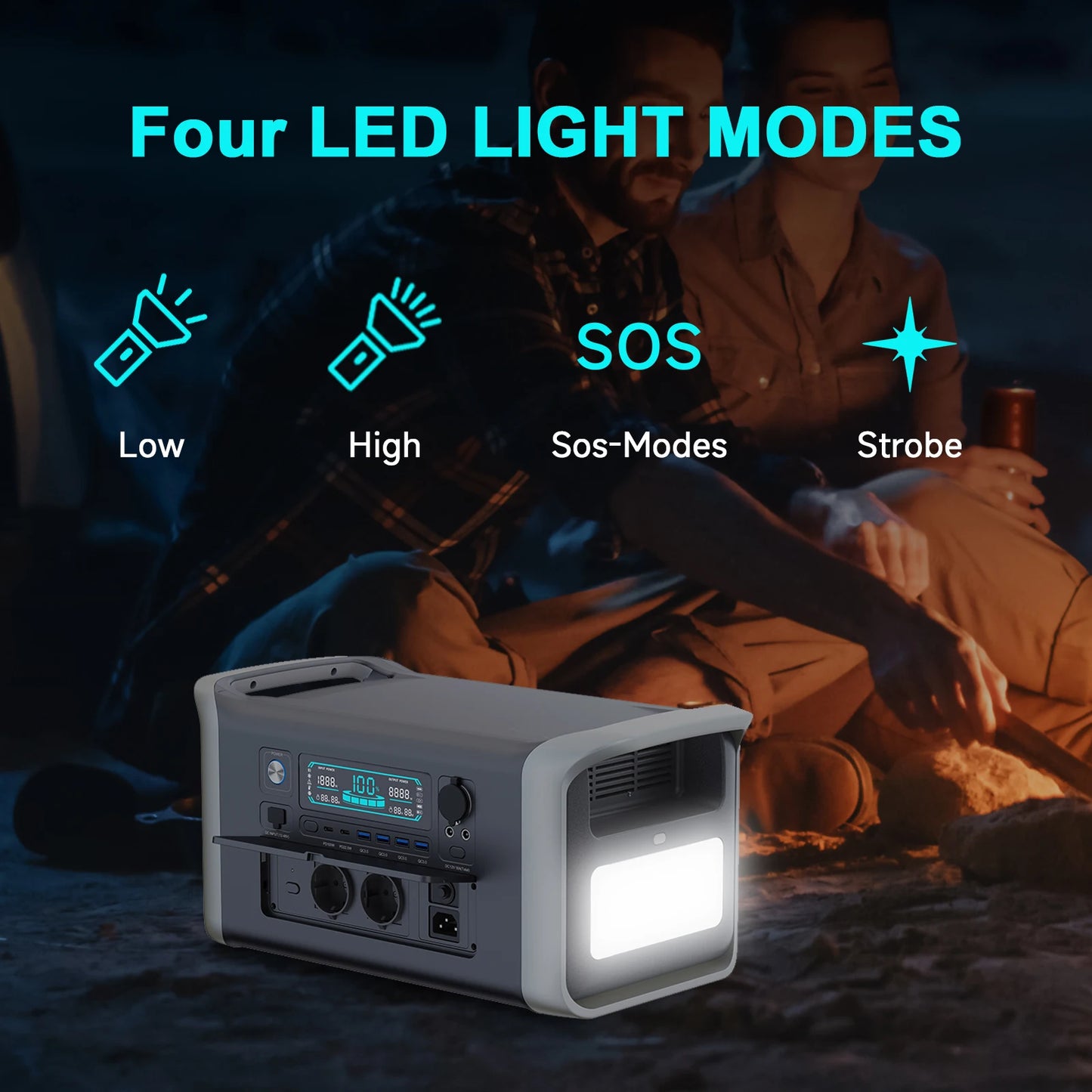 CTOLITY AP1000 1600W Portable Power Station 1024Wh Solar Generator LiFePO4 Battery Camping Travel Blackout Pure Sine Wave