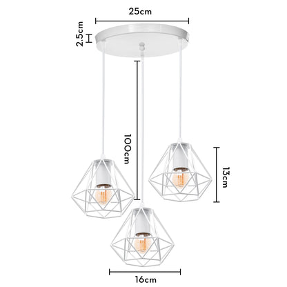 3 Heads Vintage Pendant Lights Wood Hanging Lamp Chandelier Industrial for Loft Dinning Living Room Kitchen Lighting Fixture LED
