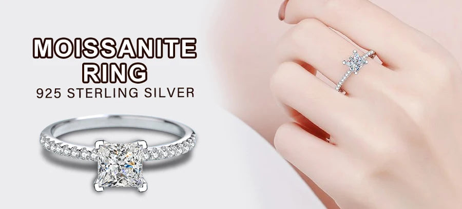 Real 2 Carat 8mm Moissanite Wedding Ring For Women Men 925 Sterling Silver Band D Color VVS Diamond Engagement Fine Jewelry Gift