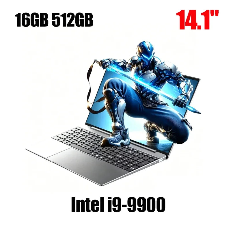 2026 14.1' Ultra Slim Laptop Intel Core I9-9900 16GB RAM 1/2TB SSD Windows 11 Fingerprint Unlock Office Game Backlight Laptop