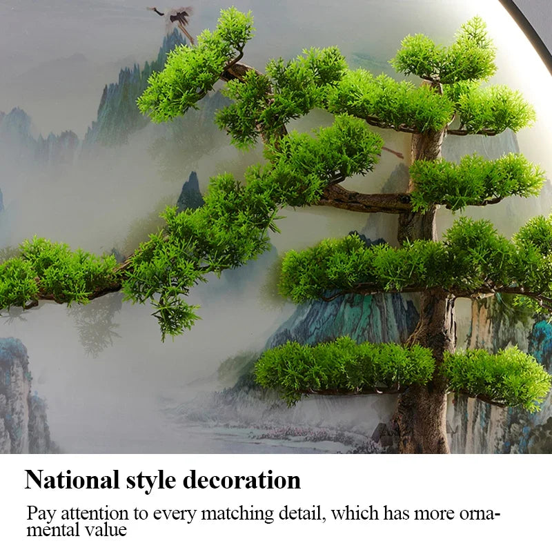 TINNY Modern LED Wall Picture Light Inside Creative Chinese Pine Landscape Mural Sconces Lamp for Home Living Bedroom Study