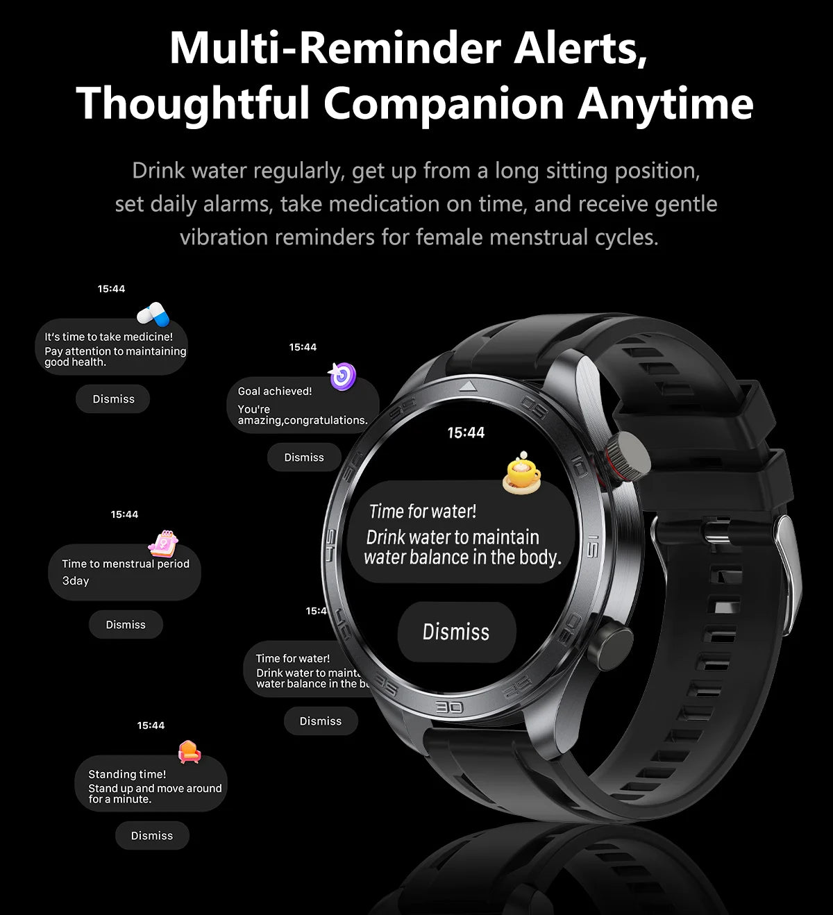 2026 new business men's smart watch 1000 mAh battery with compass altitude pressure IPX8 waterproof call sports health watch