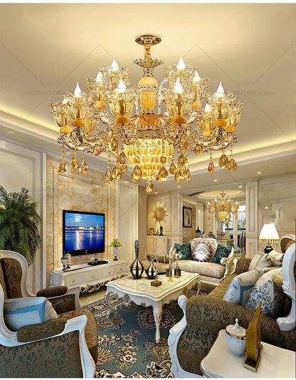 Postmodern Chandelier Living Room Lights European Dining Room Bedroom Home Master Luxury Atmospheric Lamps Villa Crystal Lamps
