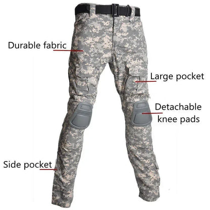Tactical Uniform Milit Outdoor Camo Uniform Combat Suits Shirts Cargo Pants Trainning Sets Airsoft Paintball Hunting Clothes