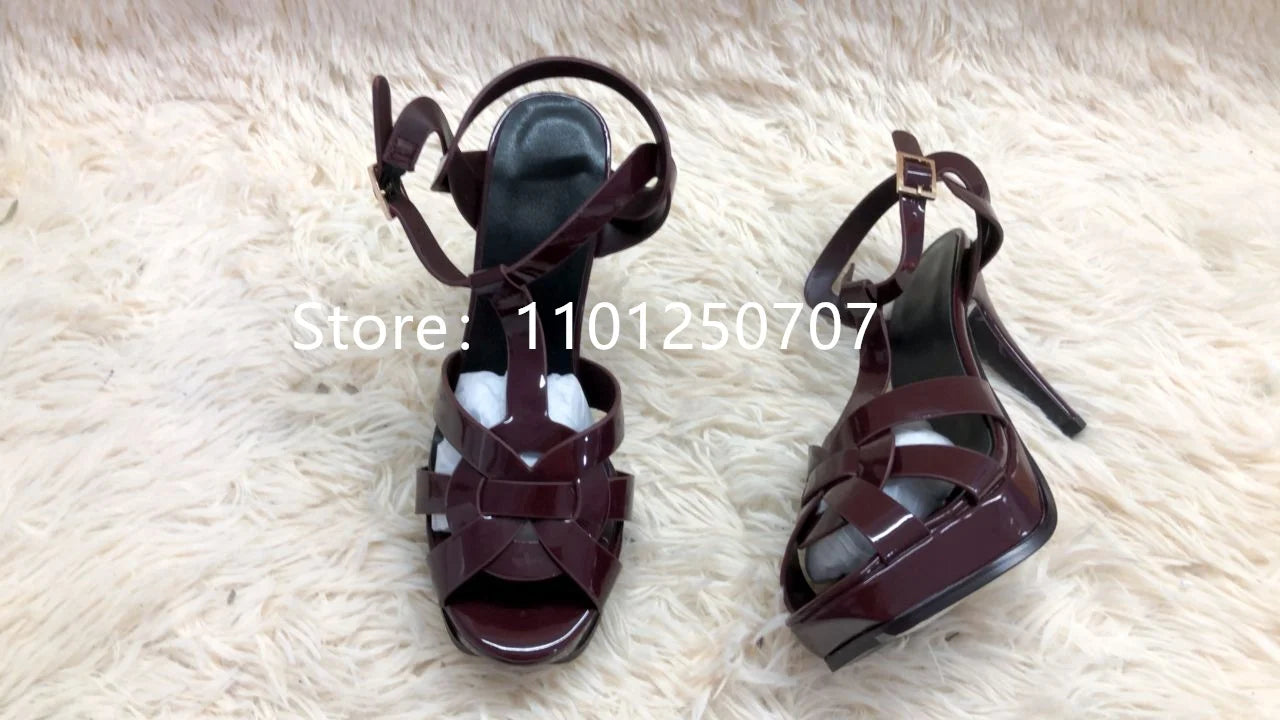 Luxury Style Women Sandals Summer Platform Women High Heels 14CM Open Toe Spike Heels Dressing Shoes Brand