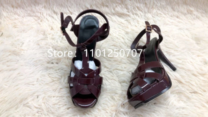 Luxury Style Women Sandals Summer Platform Women High Heels 14CM Open Toe Spike Heels Dressing Shoes Brand