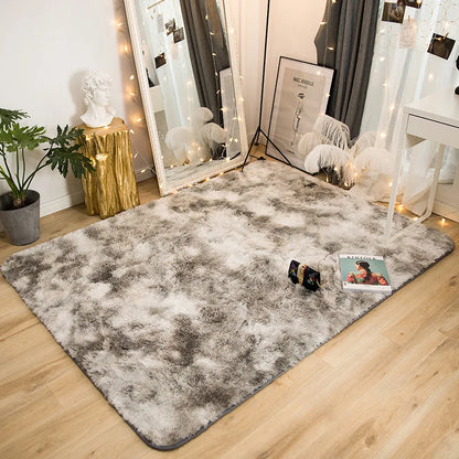 Nordic Ins Wind Tie-dye Gradual Change Silk Plush PV Plush Living Room Coffee Table Mattress Bedside Bedroom Dining Room Carpet