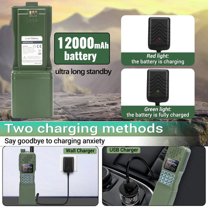 BAOFENG AR-152 PRO GPS Walkie Talkie  Long Range Bluetooth Programming 10W Multi Band 12000mAh Tactial 1000CH Two Way Ham Radio