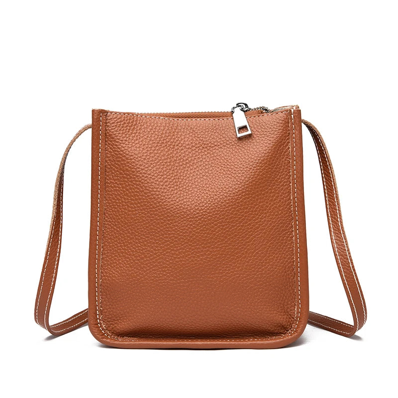High Quality Genuine Leather Crossbody Bag for Women Vintage Cowhide Leather Shoulder Bag Small Luxury Designer Satchel Handbags