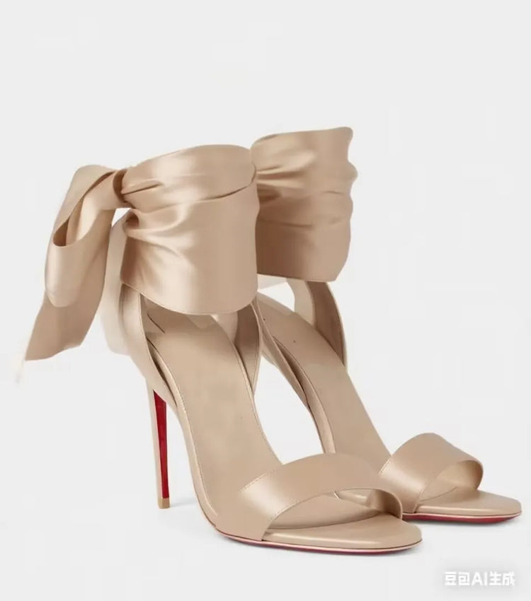 2026European and American Summer New Ankle Strap Women's Slim High-heeled Sandals Fashionable and Sexy Party Wedding Sandals