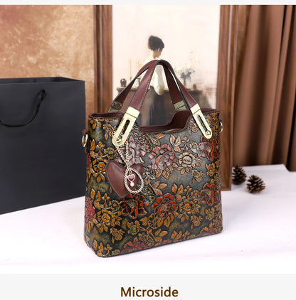 2025 New Retro Luxury Large Capacity Handbag Women's Shoulder Crossbody Bag for Middle-Aged Ladies Mom Bag Elegant Style