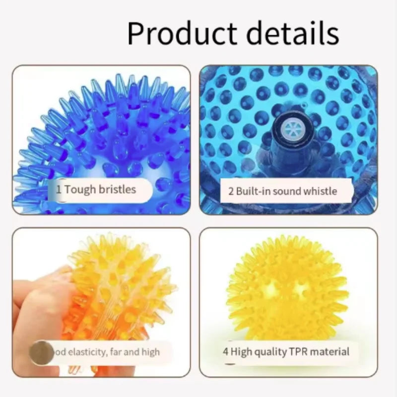Pet Tooth Cleaning Sounding Chew Ball - Thornless Chewing Toy for Puppy Training Teeth Accessories for Cats And Dogs