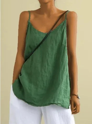 Women's Summer Thin Cotton Linen Style Camisole Fashion Sling Tops Harajuku T-shirt Women Clothing Casual Tank Top Streetwear