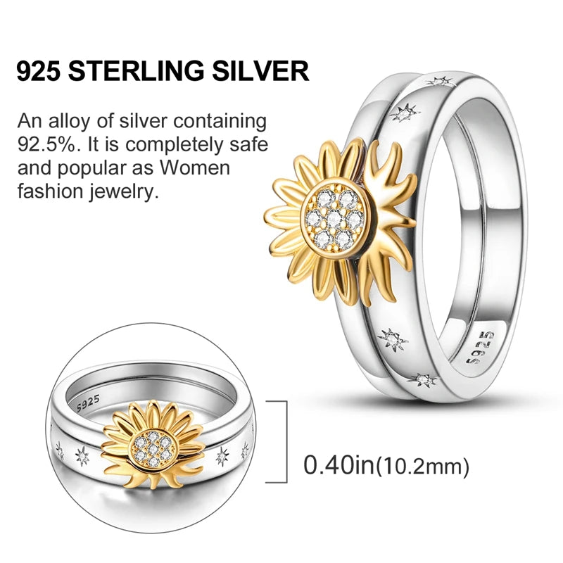 Original 925 Sterling Silver Ring Colorful Diamonds Cubic Zircon Finger Ring For Women Jewelry Wedding Engagement Birthday Gift