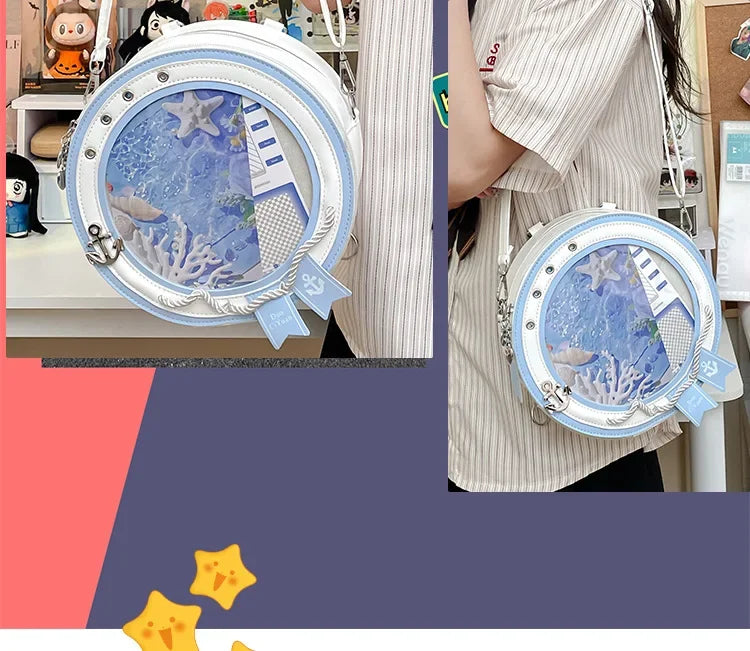2026 New Sweet Y2k Aesthetic Shoulder Bags Women Kawaii Fashion Casual Backpacks Trendy transparent Travel Crossbody Ita Bags
