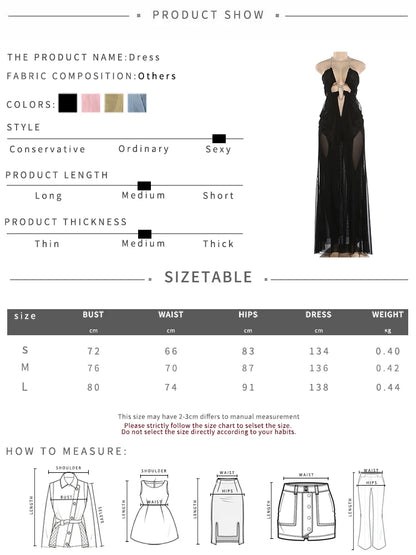 Nibber Prom Party Gown Dress Woman Sexy See Through Luxury Chain Halter Low-Neck Backless Sleeveless Midnight Elegant Vestidos