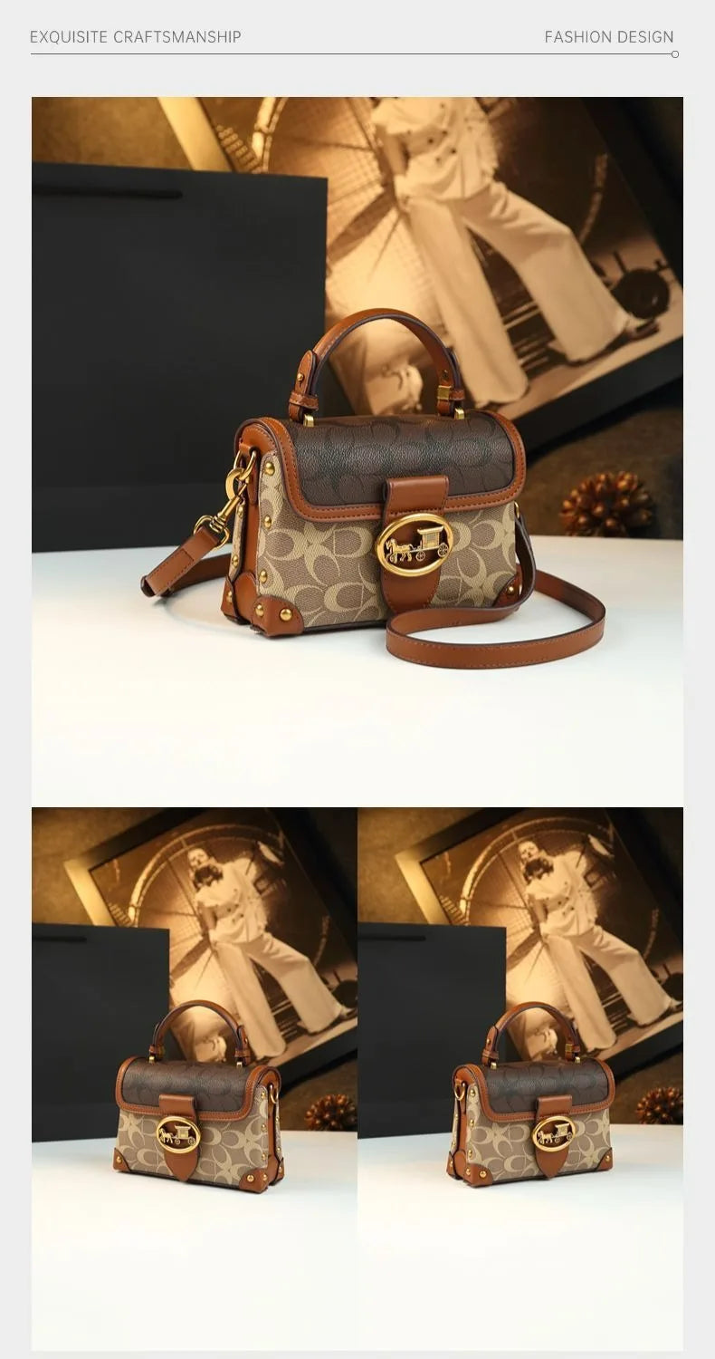 A New 2025 Stylish and High-End Box Bag with a Niche Design and Luxurious Women's Bag, a Single-Shoulder Crossbody Bag