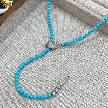 Vintage Women's Turquoise Snake Necklace Jewelry Fashion Accessory