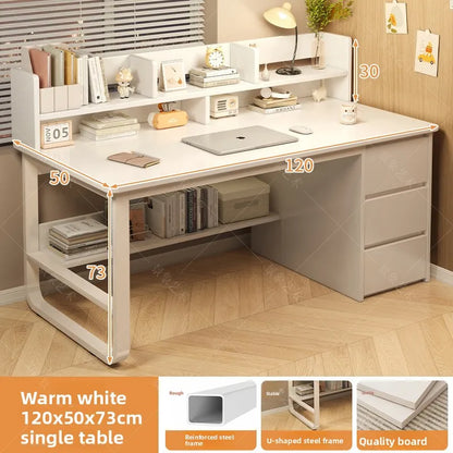 Firm Desk Simple Bookshelf Integrated Learning Desk Multi-purpose Office Computer Table And Chair Factory