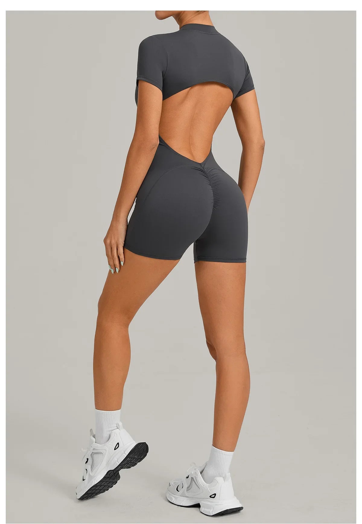 2026 Pad Zipper Long Sleeve Yoga Set Women One Piece Jumpsuit Gym Workout Shorts Fitness Bodysuit Sports Athletic Suit XP358