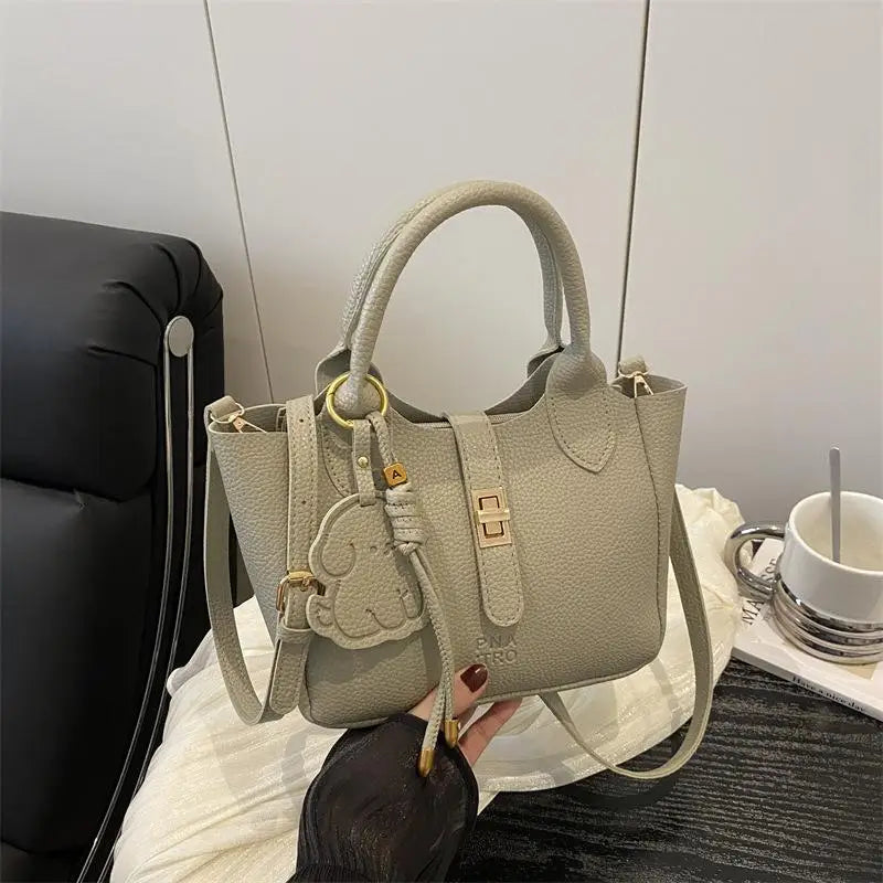 PU Portable Bucket Bag Shoulder Bag Women Fashion Versatile Crossbody Bags Zipper Handbag High Quality Tote Commuter Bags Gifts
