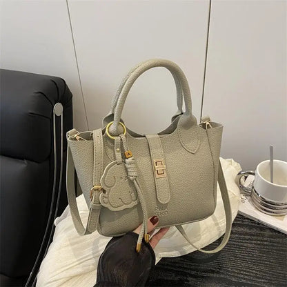 PU Portable Bucket Bag Shoulder Bag Women Fashion Versatile Crossbody Bags Zipper Handbag High Quality Tote Commuter Bags Gifts